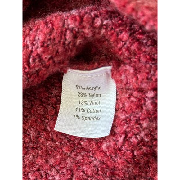 WOOBY red sweater, Wool Blend, 1/3 button up, size medium - Picture 7 of 8